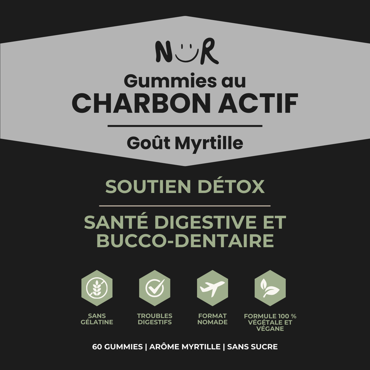 NÜR – Charbon actif de coco pour la digestion