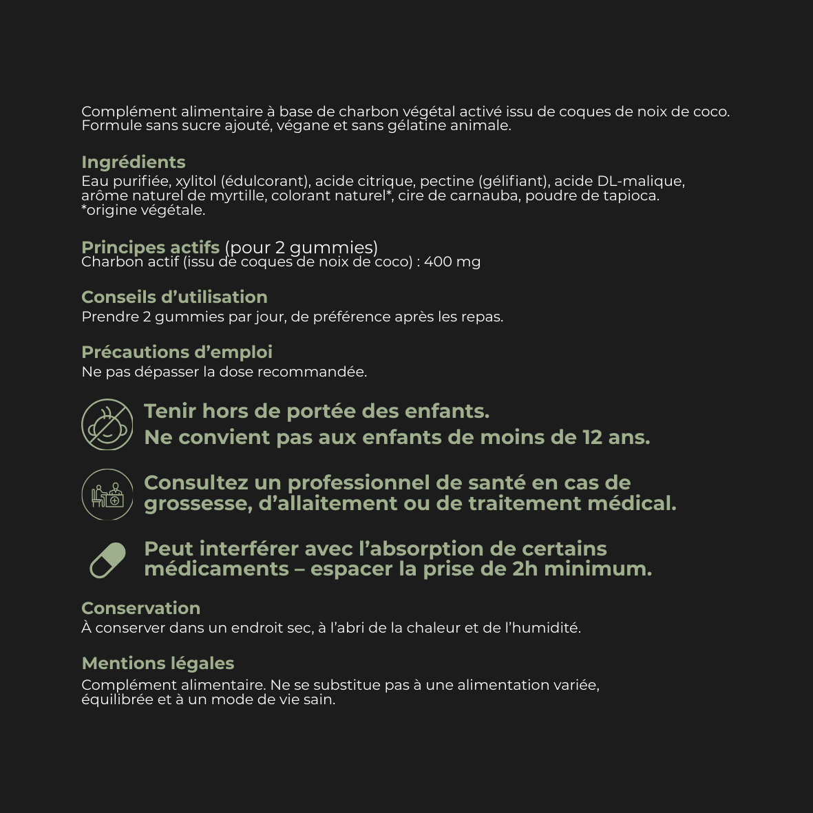 NÜR – Charbon actif de coco pour la digestion